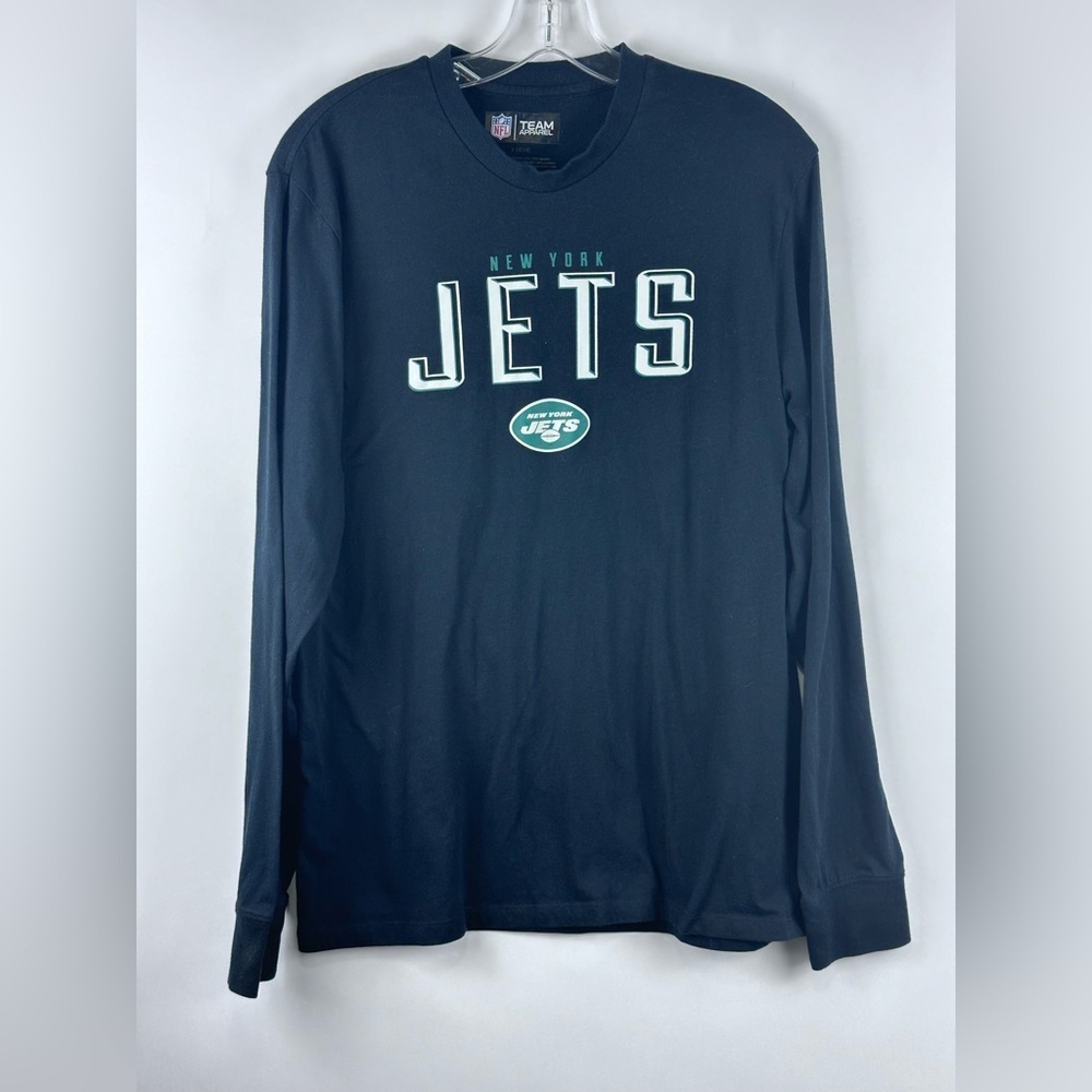 New York Jets Long Sleeve Shirt Mens NFL Team Apparel Green Tee Size L